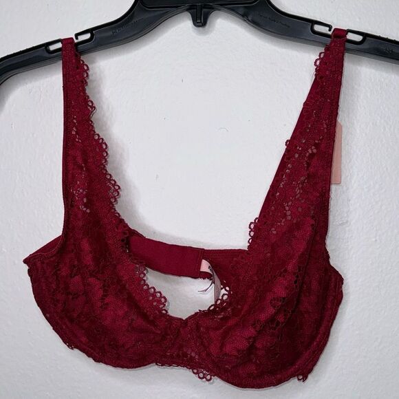 Dobreva Unlined Bra Womens Size 32D  Floral Lace Underwire Back Closure - Picture 5 of 10